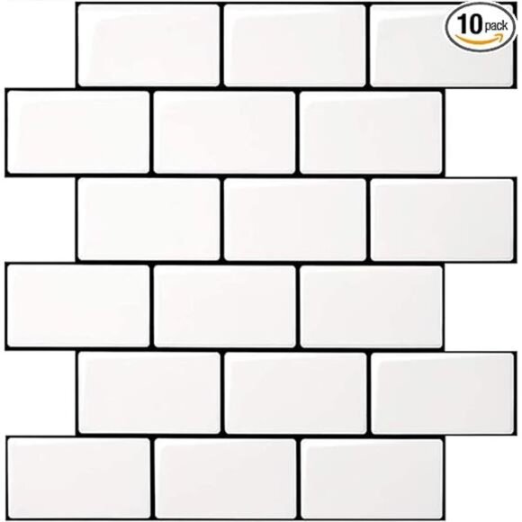 Subway Tiles Peel and Stick Backsplash, 12inch x 12inch Stick on Tiles Kitchen - Picture 7 of 7